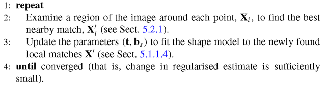 Algorithm 5.6: Active Shape Model (ASM) fitting