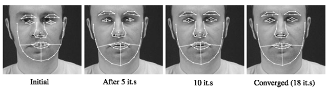Successful search for a face using the Active Shape Model