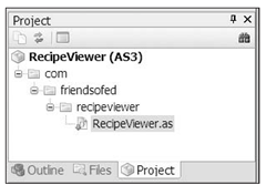 The modified package structure of the Recipe Viewer sample application 