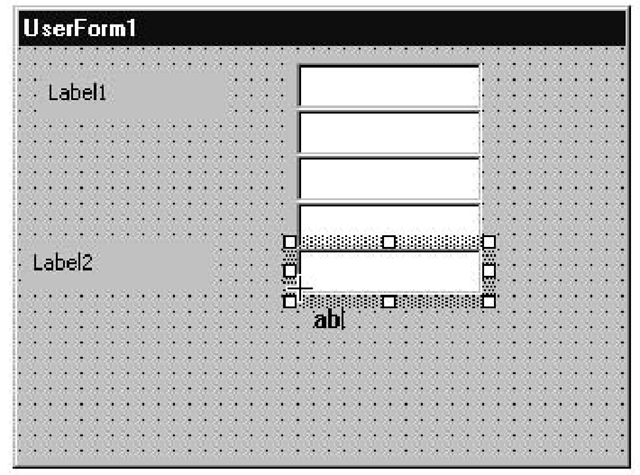 Placing TextBox controls in a UserForm so they are drawn aligned 