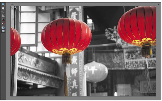 The lanterns were isolated and really stand out thanks to the Black and White brush. 
