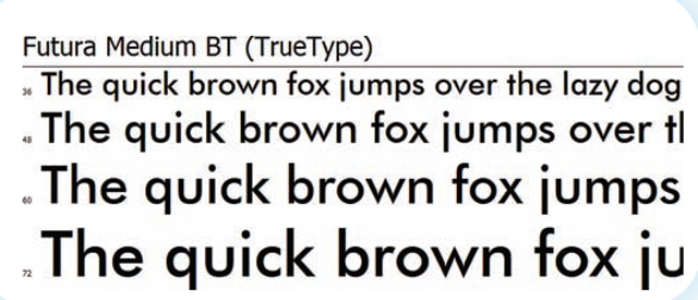 Futura is a classic sans serif with "feet" and very regular lines.