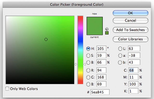 Photoshop's Color Picker. 